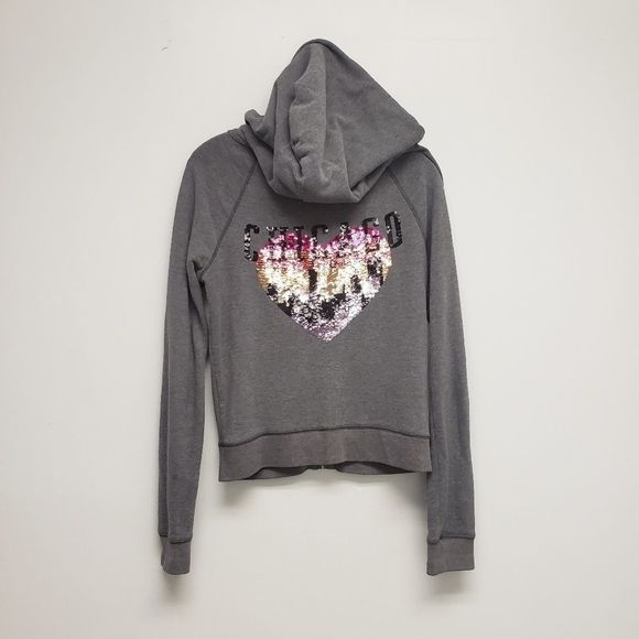 PINK Victoria's Secret Chicago Destination Skyline Bling Hoodie Size Small